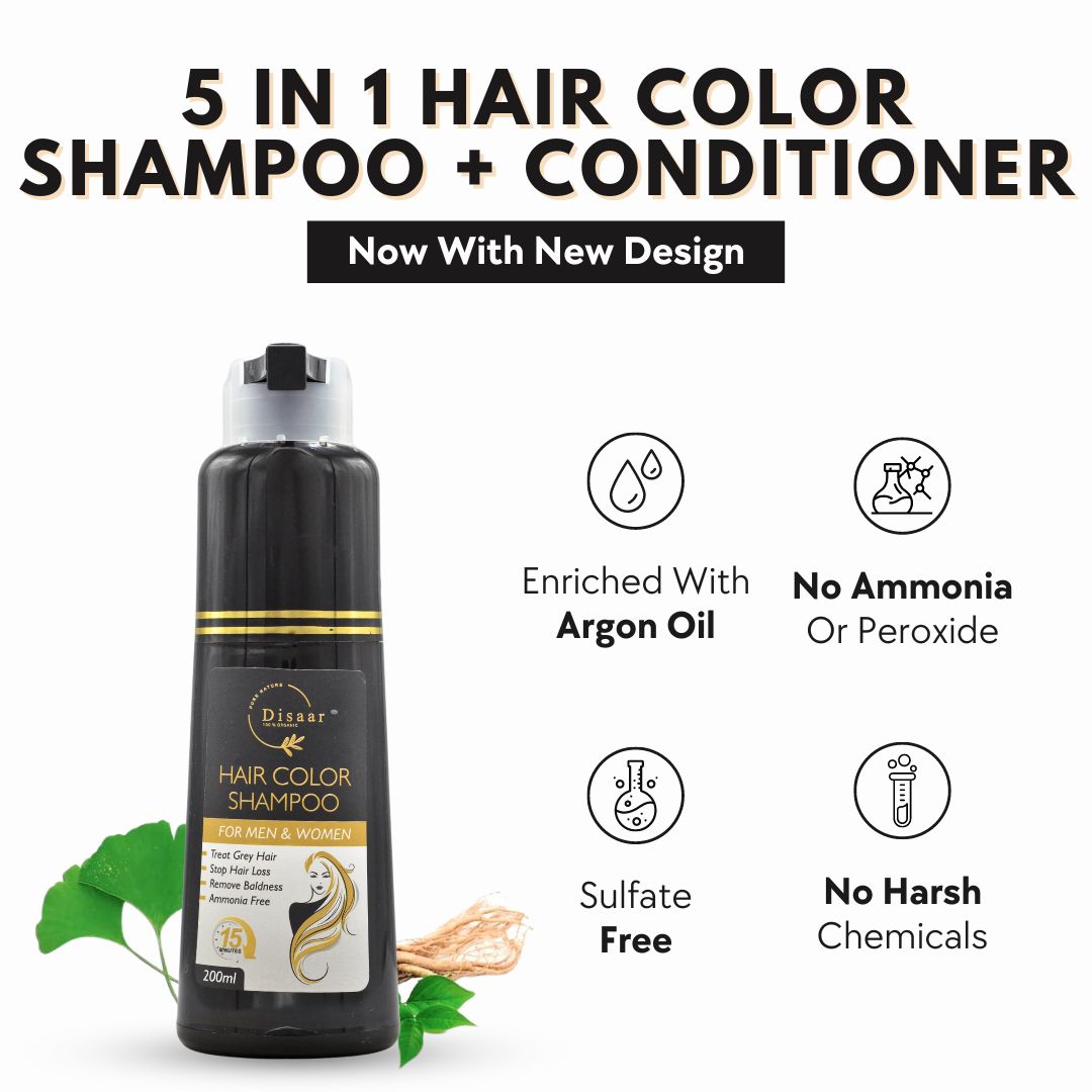 DISAAR - 5 IN 1 HAIR COLOR SHAMPOO + CONDITIONER